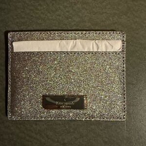 Kate Spade Silver Glitter Card Case